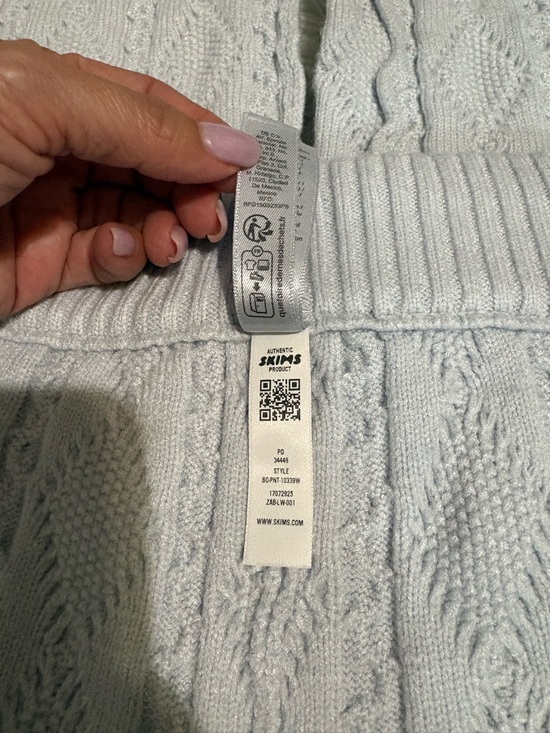 Skims Snow Bunny Cable Knit Straight Legs Pants - Picture 11 of 12